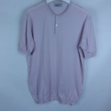 John Smedley sweterkowy t-shirt koszulka męska 100% bawełna / L