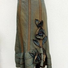 SANDWICH - SPÓDNICA LEN I BAWEŁNA