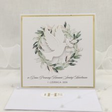 Kartka na komunię z ozdobną kopertą, LG 152