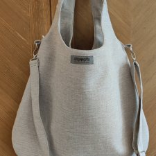 Duża damska jasna xxl torba boho worek shopper beżowo szara