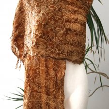 Szal jedwab brązy beże