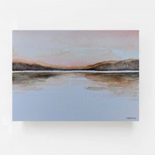 Pejzaż w brązach  - obraz  akwarela