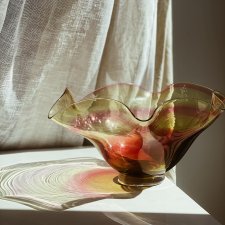 Kolorowa szklana misa