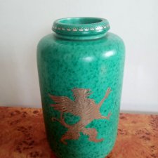 WILHELM KÅGE, szwedzki wazon kamionkowy "Argenta" 1930r.