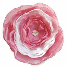 Broszka brudny róż z białym 10cm