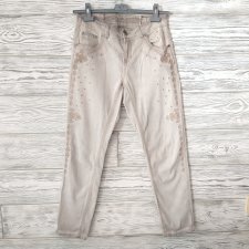 Cream boho jeans