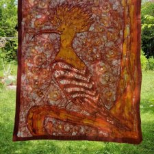 Obraz na tkaninie batik "Dudek"