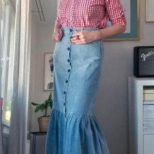 Spódnica jeansowa z falbaną