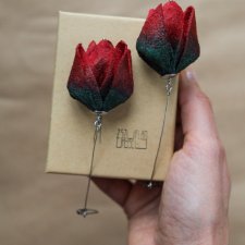 Elegancki prezent dla kobiety zamiast kwiatów - kolczyki TULIPANY premium