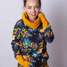 Bluza damska retro flowers xxs- 3 xl