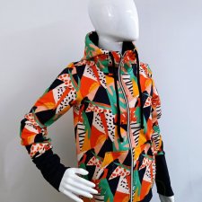 Bluza damska rozpinana z kapturem KOLOROWA