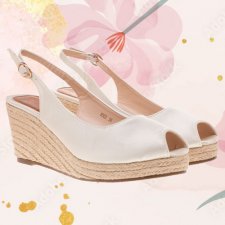 Espadryle satynowe, Espadryle na koturnie - rozm. 40