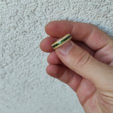 Pierścionek z drewna Brzozy - Brzoza z zielonym wypełnieniem - wyjątkowy prezent - drewniany pierścionek dla kobiety - Pierścionek z forniru