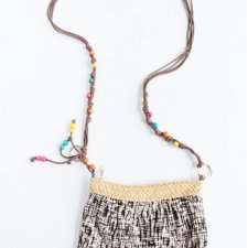 Torebka na ramię vintage boho retro mała pojemna pleciony akcent