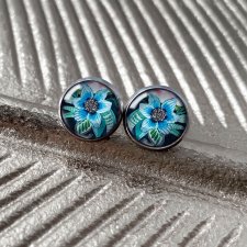 Blue flower kolczyki wkrętki na rodzinny obiad