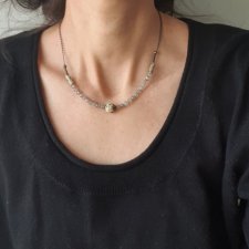 Naszyjnik PLANETY jaspis dalmatyńczyk, labradoryt