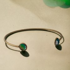 Bransoletka NEON cuff - zielone oczka