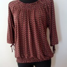 WZORZYSTA DZIANINOWA BLUZKA