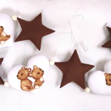 Girlanda z niedźwiadkami:) brązowo-beżowa