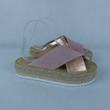 Espadrij skórzane klapki espadryle skóra 37 - 24 cm
