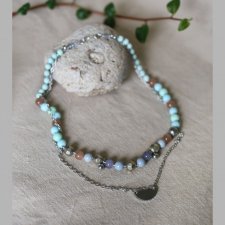 Naszyjnik boho koralikowy z zawieszką