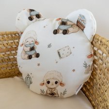podusia bambusowa z uszkami uszy poduszka płaska dla niemowlaka miś