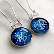 Blues kolczyki z niebieskim kwiatkiem