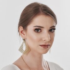 Złociste kolczyki w kształcie rombów Filipa c991