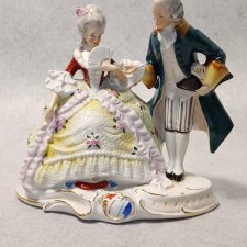 Grafenthal Porcelanowa Figura Zakochana Barokowa Para