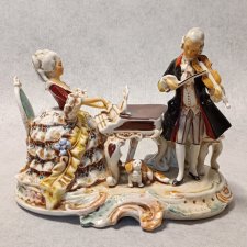 Grafenthal Porcelanowa Figura Barokowa Para Koncert