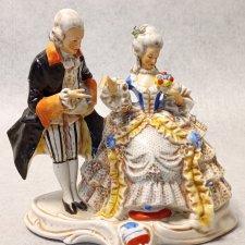 Grafenthal Porcelanowa Figura Zakochana Barokowa Para