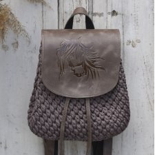 Plecak handmade ze sznurka poliestrowego: 25x23x12 cm