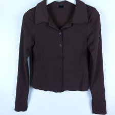 Shein koszulowa brązowa bluzka / S