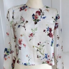 Bluzeczka ecru w kwiaty | ZARA