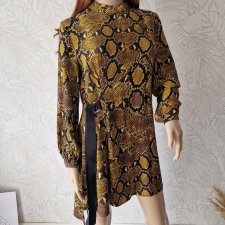 No498 ZARA XS sukienka wężowy wzór XS S