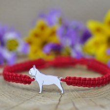 Buldog francuski / Buldożek - bransoletka z psem, srebro 925