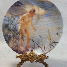RÖRSTRAND PORCELANOWY KOLEKCJONERSKI TALERZ "REFLEXER" Ø 21CM ANDERS ZORN