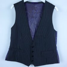 NEXT męska elegancka kamizelka w paski z wool - 42R /107 cm