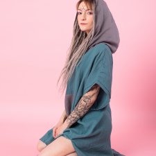 sukienka letnia plażowa 100% hemp tkanina konopna , zmiękczany, miękki , luźny krój tuniki