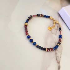 Bransoletka noc kairu granat lapis lazuli