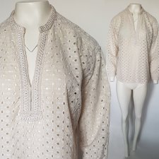 ZARA haftowana bluzka z ozdobnymi aplikacjami w stylu boho  R 40 L Hu60