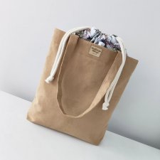Torba HANA Spring Meadow - duża beżowa torba z kominem z nubuku
