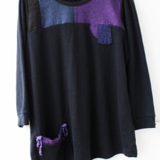 Len Bluza plus size asymetryczna oryginalna