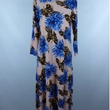 RTW Trend sukienka maxi pudrowy róż liście kwiaty / 40