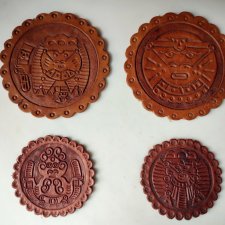podkładki skóra handmade