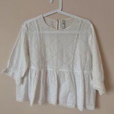 Zara S 36 100% bawełna boho zwiewna bluzka