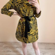 H&M M 38 sukienka musztardowa czarna