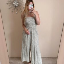 American Eagle S 36 100% bawełna kombinezon paski zwiewny boho paseczki szerokie nogawki