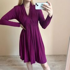 H&M M 38 100% wiskoza MAMA sukienka fioletowa M