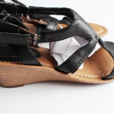 Sandały vintage Clarks koturn